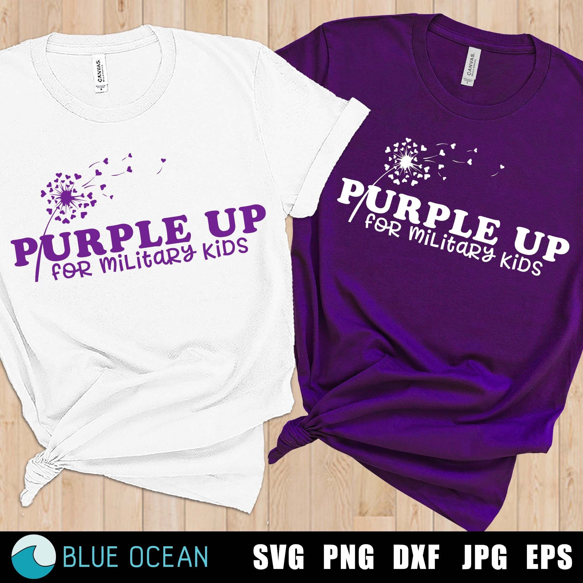 Purple up SVG Purple up for Military Kids SVG Month of Etsy