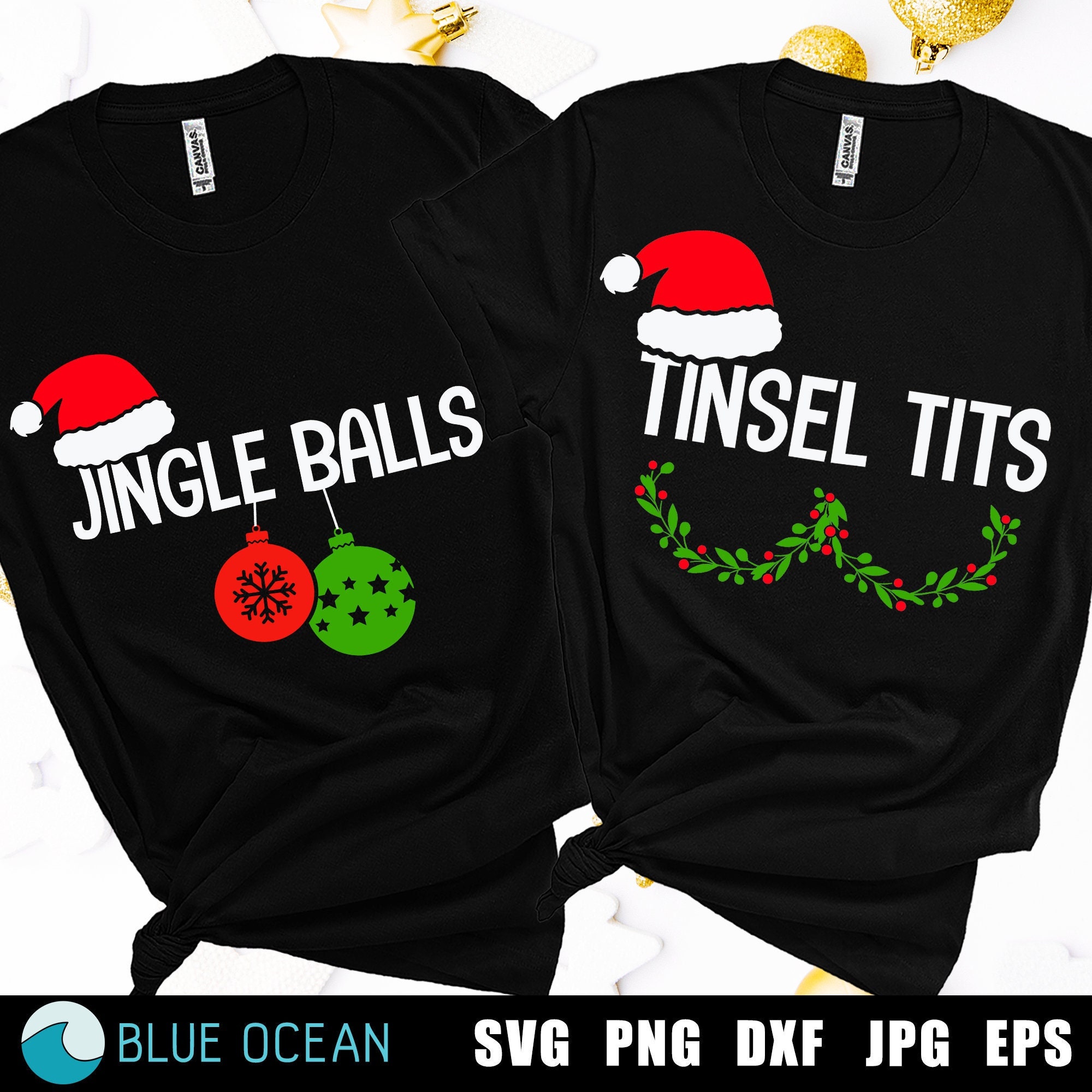 Discover Jingle Balls Tinsel Tits Shirt, Funny Christmas Shirt, Couple Christmas Shirt