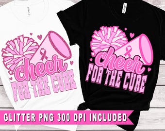 Cheer for the Cure SVG: Breast Cancer Awareness, cheerleaderontwerp (digitale download)