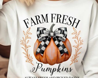 Farm Fresh Pumpkins PNG: Retro Fall Sublimation (Digital Download)