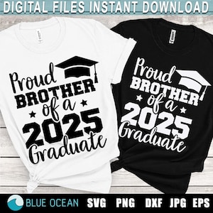 Fier frère d'un diplômé 2025 SVG, Fier frère SVG, chemise de remise des diplômes 2025, Remise des diplômes 2025 SVG