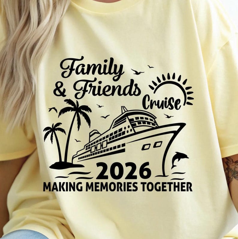 Crociera per famiglie e amici 2026 SVG, Crociera 2026 PNG, Maglietta da crociera PNG, Vacanza in crociera 2026 (download digitale) immagine 4