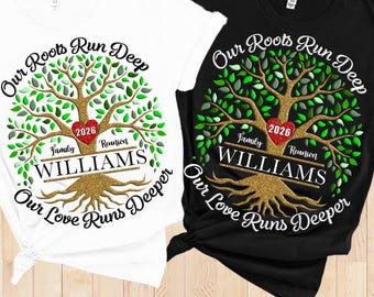 Réunion de famille 2026 PNG | Our Roots Run Deep Our Love Runs Deeper PNG - Fichier numérique pour DTF/sublimation