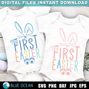 Mein erstes Ostern SVG, Ostern SVG, Mein erstes Ostern SVG, Happy 1st Ostern SVG, süßes Häschen Baby für Jungen und Mädchen