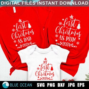 Mein erstes Weihnachten SVG, Weihnachtsfamilienpaket, Erstes Weihnachten als Mama SVG, Erstes Weihnachten als Vater SVG, Erstes Weihnachten 2024