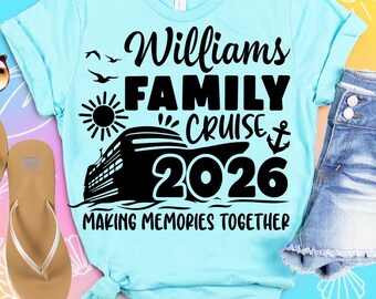 Family Cruise 2026 SVG: Vacation Shirt Design (Digital Download DTF Sublimation Cricut)