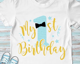 First Birthday Boy SVG: Party T-Shirt Design (Digital Download)