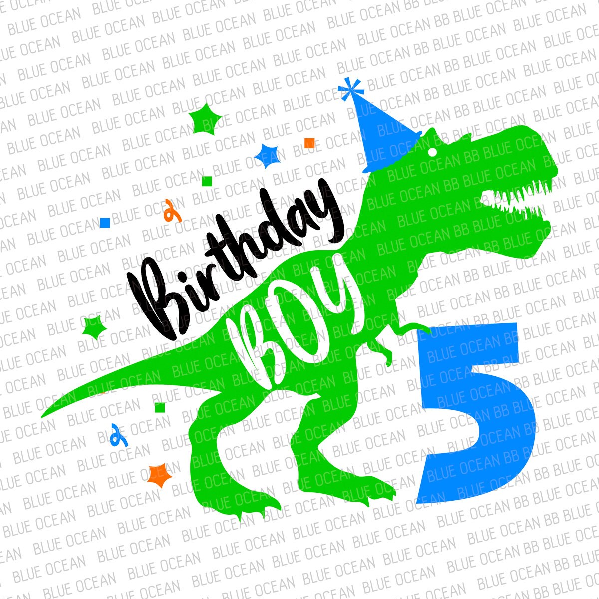 5 ans dino T-Rex 5ème anniversaire garçon Dessous de verre