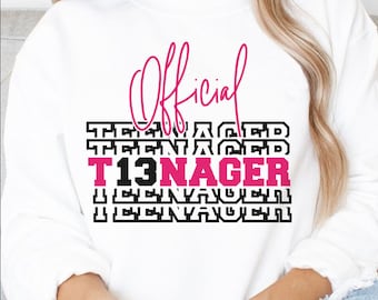 Official Teenager SVG: 13th Birthday Shirt Design (Digital Download)
