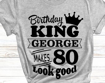Birthday King SVG: Man's Shirt Design (Digital Download)