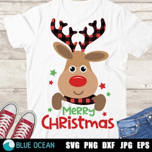 Feliz Natal Buffalo Xadrez Rena SVG, Natal SVG, Natal Infantil svg