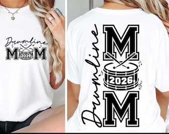 Drumline Mom 2026 SVG: Band & Cheer Front and back shirt  Design (Digital Download)