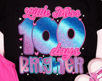 100 dagen helderdere glitter, png, shirtontwerp (digitale download)