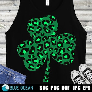 Trébol de leopardo SVG: Archivos de corte del Día de San Patricio (PNG)