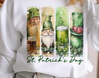 Retro St Patrick's Day Brushstroke PNG: Irish Shamrock (Digital Download)