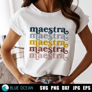 Maestra SVG, SVG de professeur d'espagnol, SVG de professeur bilingue, conception de chemise de professeur