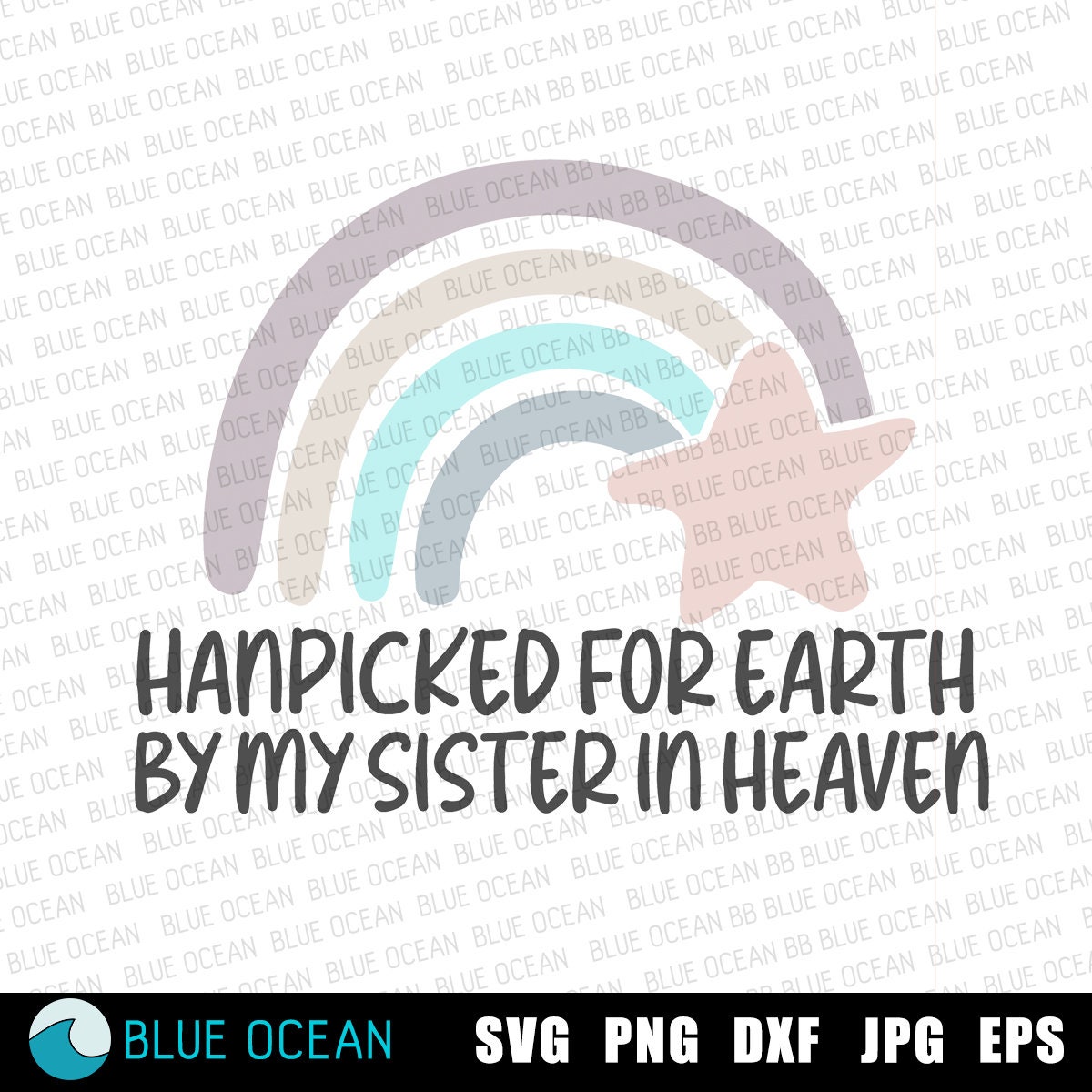 Hand picked for earth by my sister in heaven svg newborn svg etsy