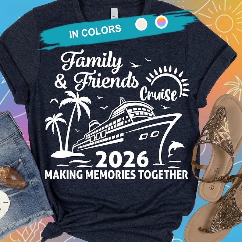 Cruzeiro em Família e Amigos 2026 SVG, Cruzeiro 2026 PNG, Camiseta de Cruzeiro PNG, Férias em Cruzeiro 2026 imagem 1