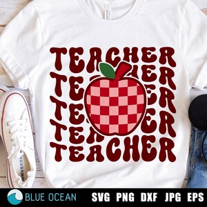 Teacher PNG, Teacher retro SVG, Teacher shirt SVG, Teacher apple