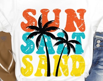 Sun Salt Sand PNG SVG: Summer Beach Shirt Design (Digital Download)
