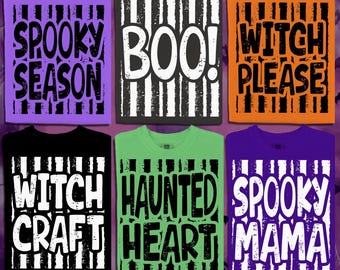 Pacote de PNGs de Halloween, Temporada Assustadora, Por Favor, Bruxa, Mamãe Assustadora, Design para Camiseta por Sublimação