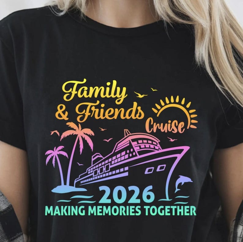 Crociera per famiglie e amici 2026 SVG, Crociera 2026 PNG, Maglietta da crociera PNG, Vacanza in crociera 2026 (download digitale) immagine 6