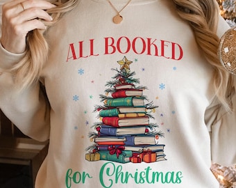 Christmas Books Png: All Booked Design, Teacher Librarian Gift (Digital Download)