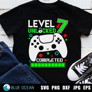 Level 7 Unlocked Birthday svg, 7.Geburtstagsjunge Gamer svg, Gamer Geburtstag svg, Birthday Gamer Shirt svg