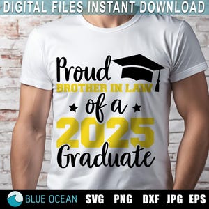 Orgulloso cuñado de un graduado de 2025 SVG, Graduación 2025 SVG, Clase de 2025 SVG, Orgulloso de ser graduado