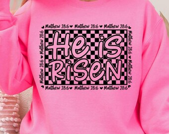 Retro He Is Risen SVG PNG: Christian Easter Design (Digital Download)