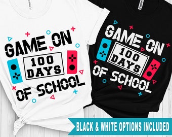 Game On 100 Days of School SVG, Gamer Design (Digitale download)
