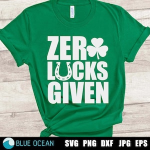 Cero suerte dada SVG, Día de San Patricio SVG, camisa de San Patricio svg, Shamrock suerte, Lucky SVG