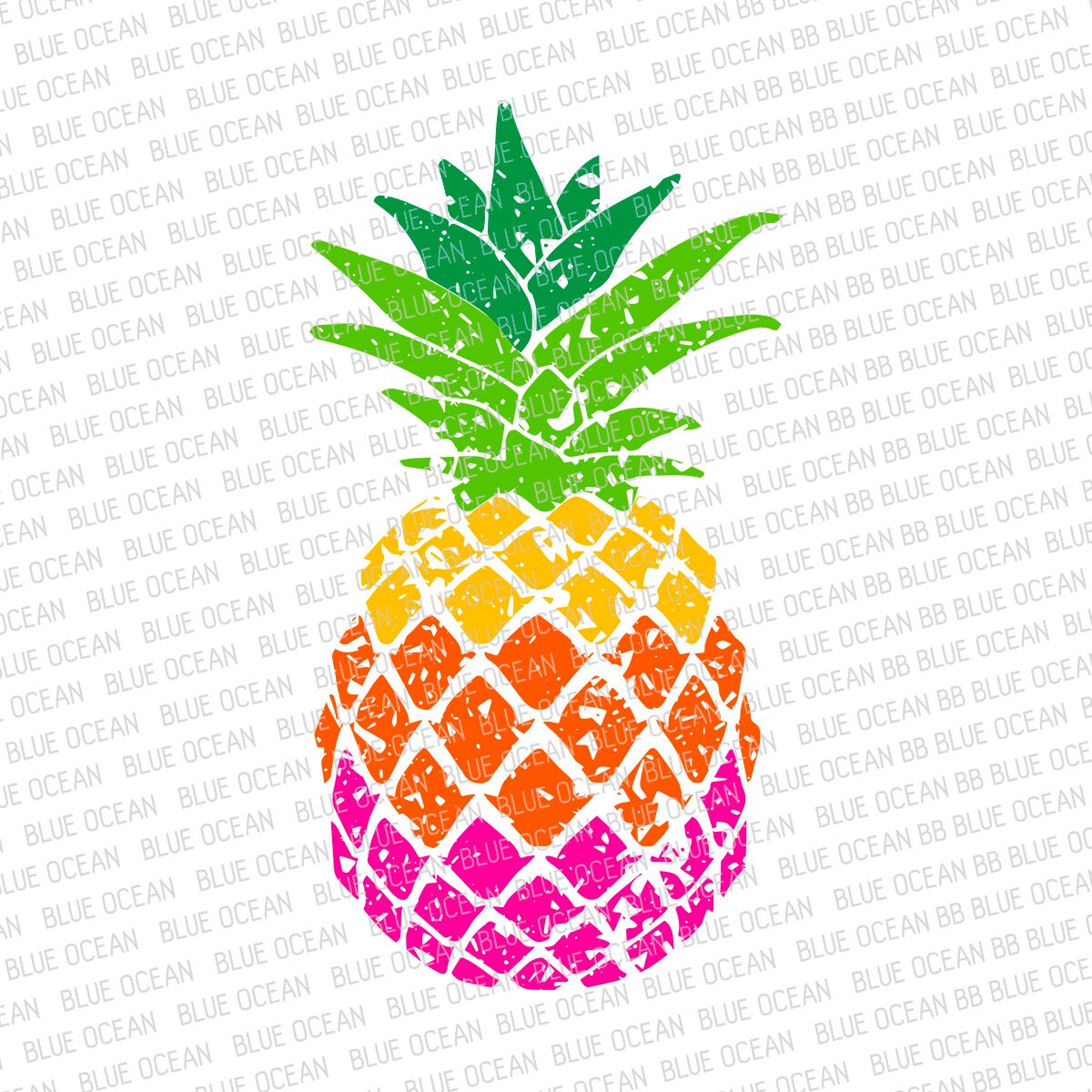 Pineapple SVG Distressed Pineapple SVG Rainbow Pineapple Etsy