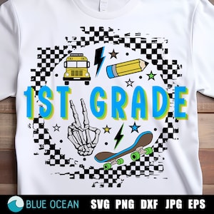Eerste leerjaar SVG, eerste leerjaar jongen png, hallo eerste leerjaar, terug naar school-shirt
