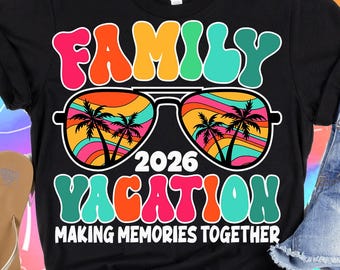 Family Vacation 2026 SVG Png, Sunglasses Palm Tree (Digital Download)