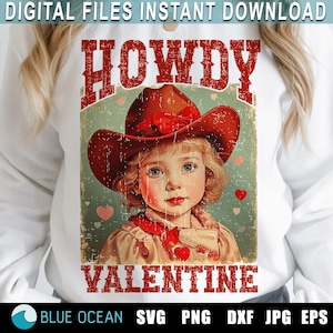 Howdy Valentine PNG, Amor Valentines PNG, Western Valentines PNG, Retro Valentine PNG, Valentines PNG, Western PNG, Cowgirl PNG, Distressed