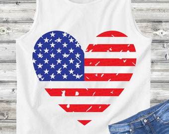 American Flag Heart SVG: Patriotic 4th of July Cut File (Digital Download)