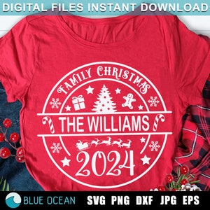 Camisas familiares de Navidad SVG, Navidad 2024 SVG, Familia de Navidad Png, Camisa a juego de la familia de Navidad