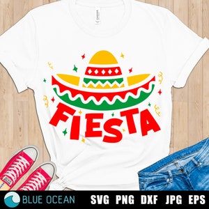 Fiesta SVG, Cinco de Mayo SVG, file di taglio Messico, sublimazione del cappello messicano