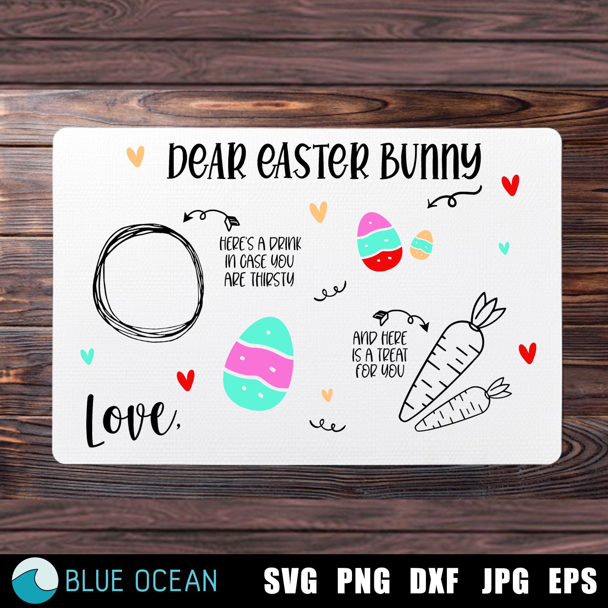 Bunny Easter Tray SVG Dear Easter Bunny SVG Carrot for - Etsy