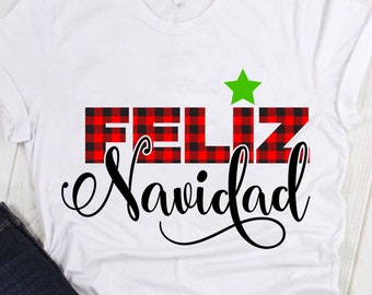 Feliz Navidad SVG: Buffalo Plaid Christmas Decor (Digital Download)