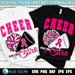 Cheer for the cure SVG, borstkanker SVG, Cheer Mom SVG, cheerleader svg, Breas Cancer Awareness Shirt, cheerleading Svg, sublimatie png
