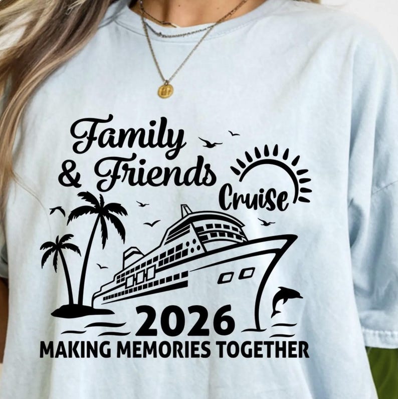 Crociera per famiglie e amici 2026 SVG, Crociera 2026 PNG, Maglietta da crociera PNG, Vacanza in crociera 2026 (download digitale) immagine 2