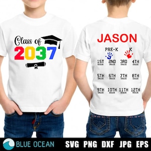 Classe de 2037 empreinte de main SVG, Classe de 2037, grandissez avec moi SVG, Classe de 2037 SVG, SVG de la rentrée