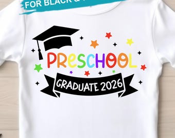 Preschool Graduation shirt  2026 SVG,  Preschool Graduate design (Digital Download)