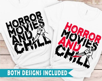 Horror Movies and Chill SVG: Halloween Spooky Vibes (Digital Download)