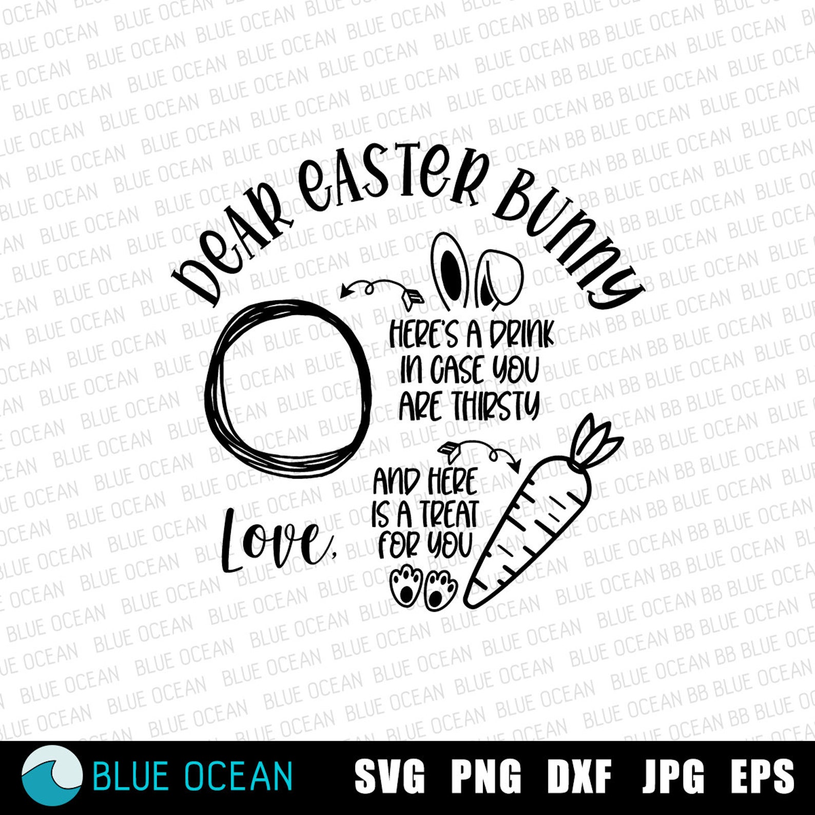 Dear Easter Bunny SVG Easter Bunny Plate SVG Bunny Carrots | Etsy