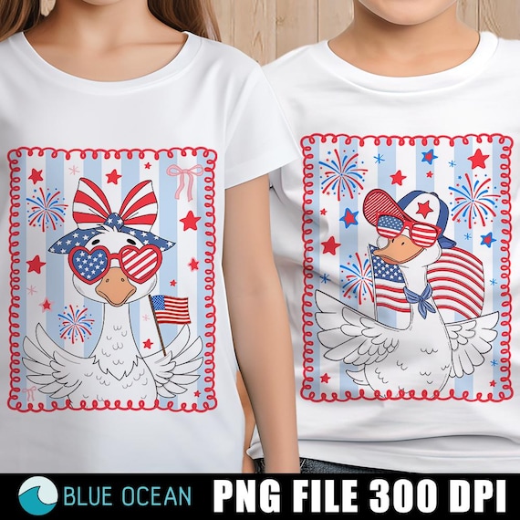 Patriotic Goose PNG: 4th of July Design (Digital Download)
