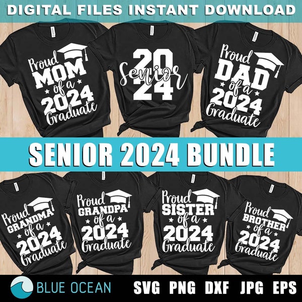 Senior 2024 Bundle SVG, Senor 2024 Bundle, Graduation 2024 Bundle SVG,  Proud family bundle 2024