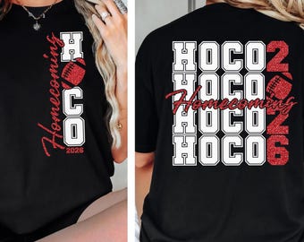 SVG PNG Hoco Football 2026 – Design de Retorno de Boas-Vindas com Glitter Vermelho (Download Digital)
